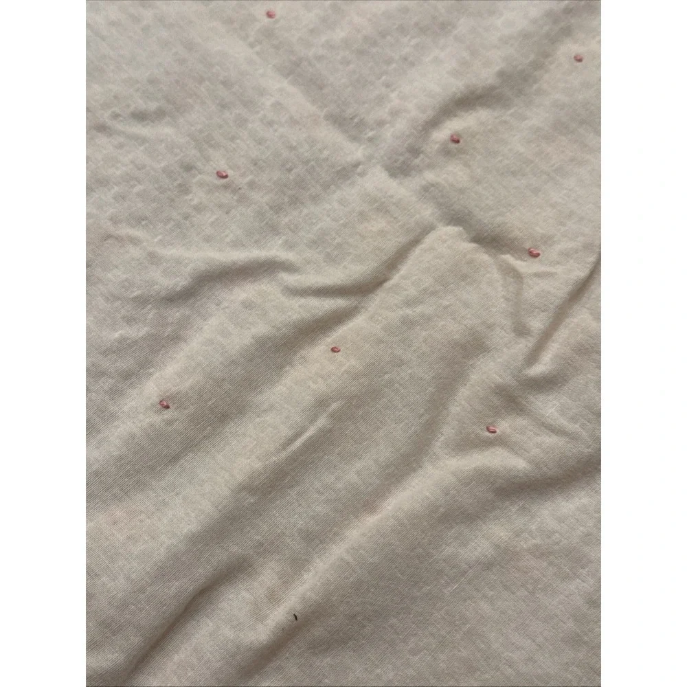 VTG Handmade Baby Blanket-pink Trim Bunny Rabbits Floral - 44